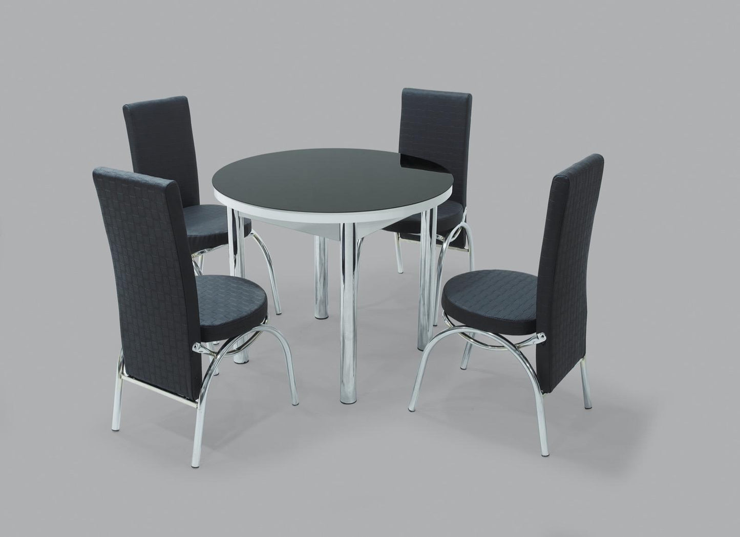 Plain Black Round Dining Table