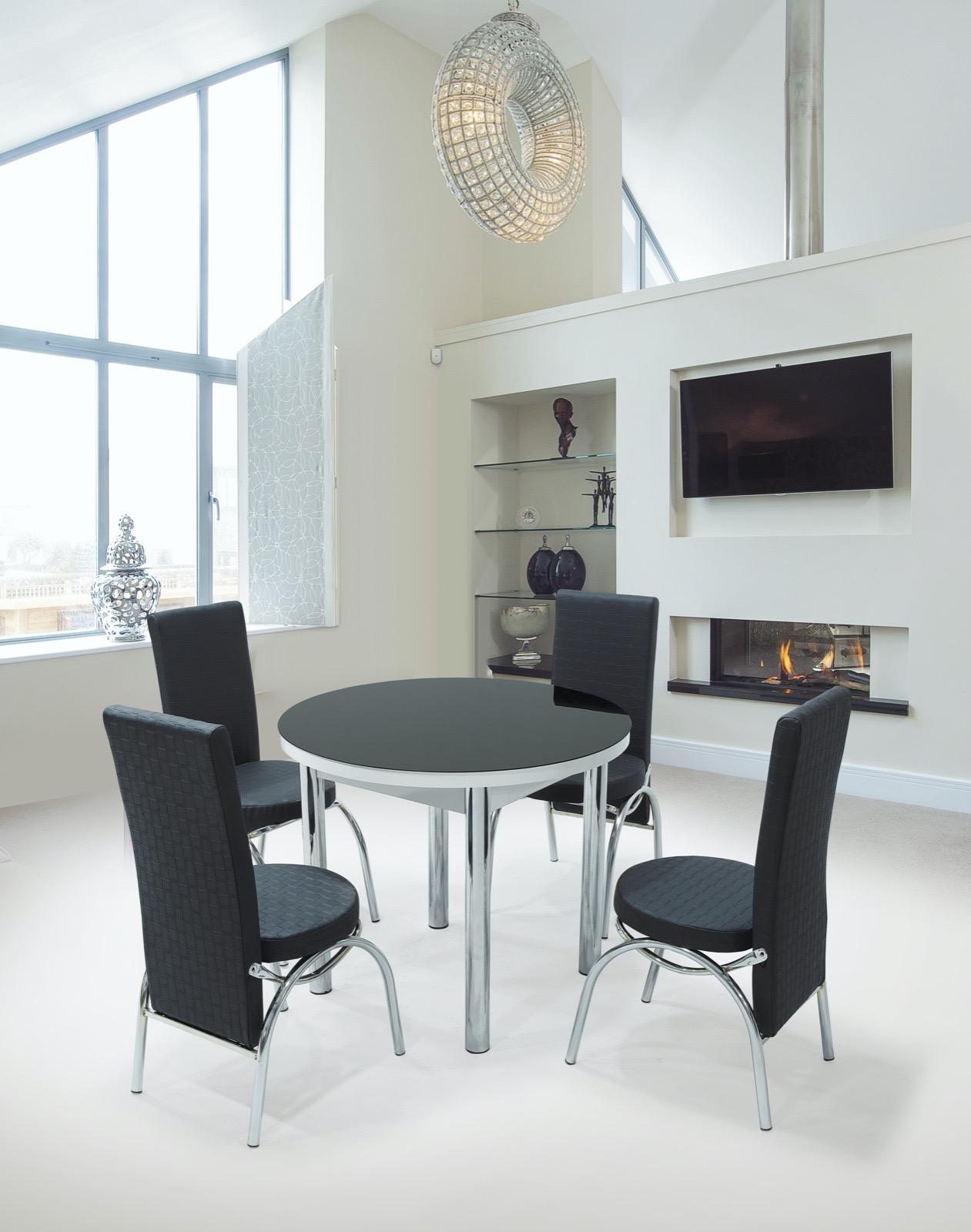 Plain Black Round Dining Table