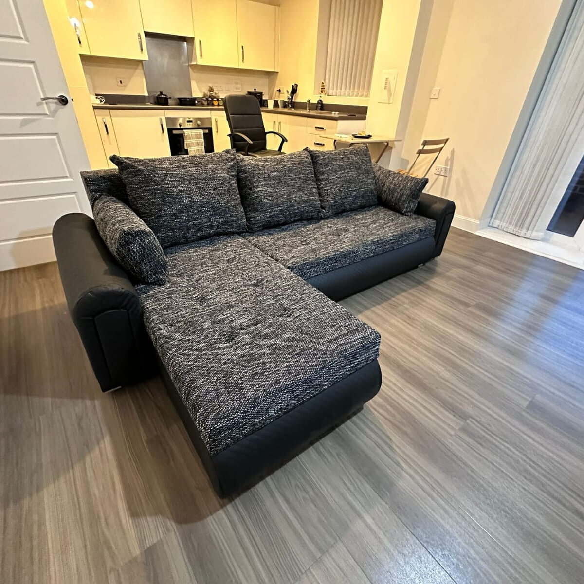 Berlin Stylish and Functional Corner Sofa Bed Charcoal