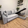 Berlin Stylish and Functional Corner Sofa Bed Silver