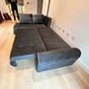 Berlin Stylish and Functional Corner Sofa Bed Black Velvet