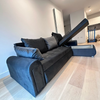 Berlin Stylish and Functional Corner Sofa Bed Black Velvet