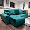 Berlin Stylish and Functional Corner Sofa Bed Green