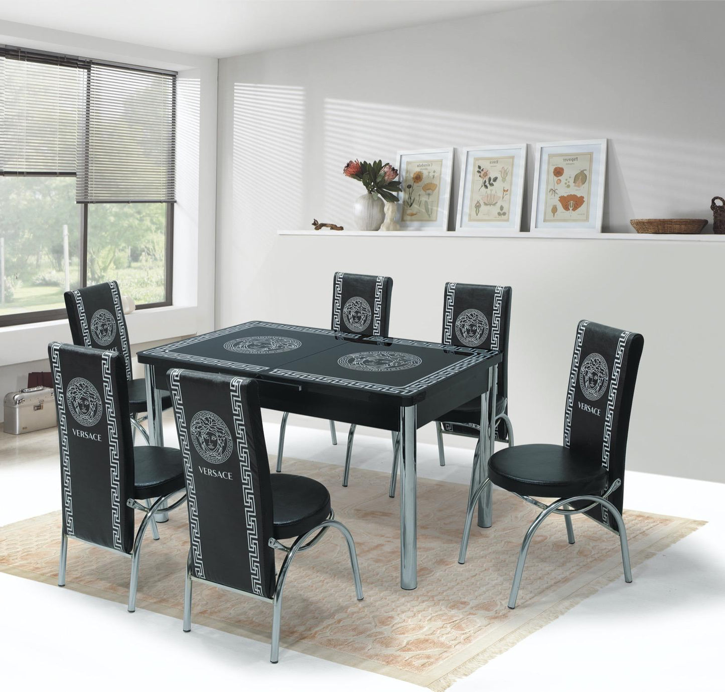 Black Versace Turkish Dining Set