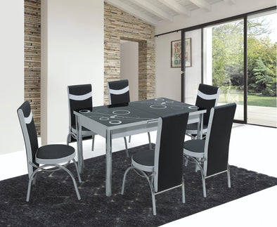 Black Bubble Turkish Dining Set