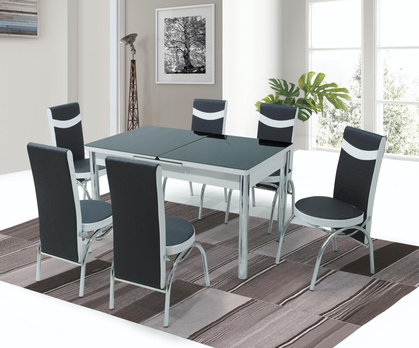 Black and White Turkish Dining Set