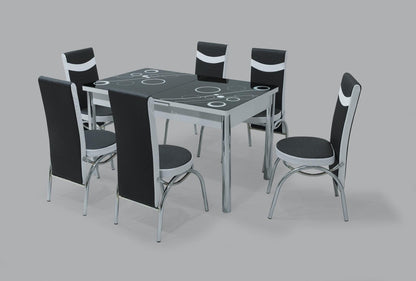 Black Bubble Turkish Dining Set