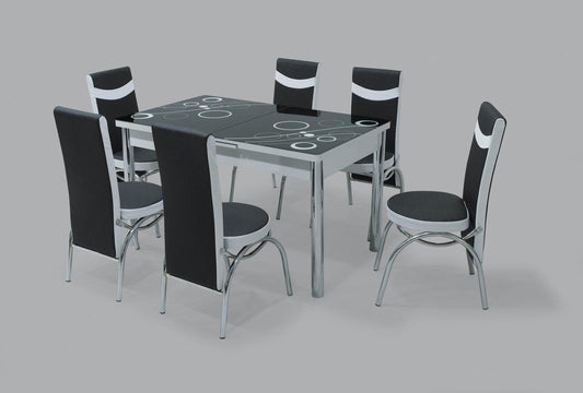 Black Bubble Turkish Dining Set