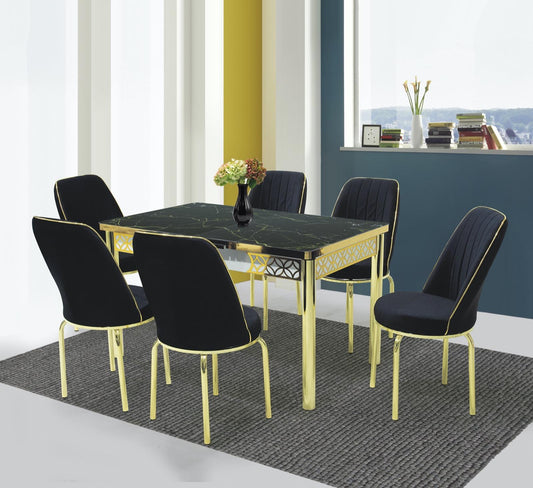 Black And Gold Dining Table