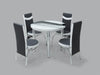 Black Wave Round Dining Table