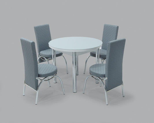Grey and white Round Dining Table