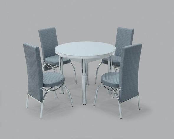 Grey and white Round Dining Table