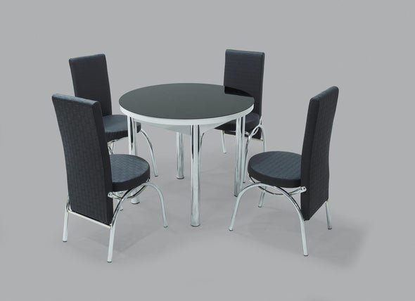 Plain Black Round Dining Table