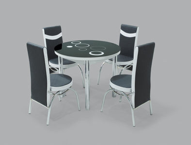 Black Bubble Round Dining Table