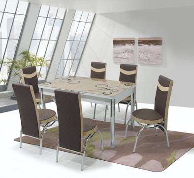 Brown Bubble Turkish Dining Set