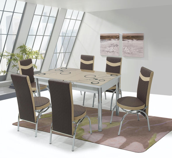 Brown Bubble Turkish Dining Set