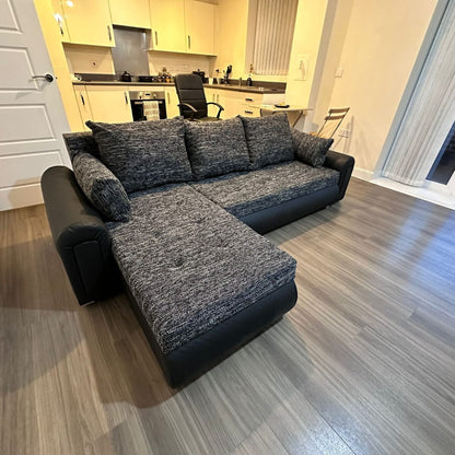 Berlin Stylish and Functional Corner Sofa Bed Charcoal