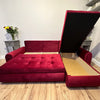 Berlin Stylish and Functional Corner Sofa Bed Red
